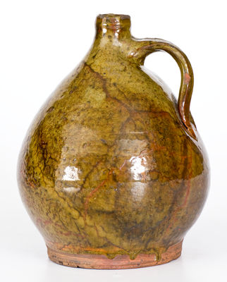 Fine Green-Glazed New England Redware Jug, late 18th or early 19th century