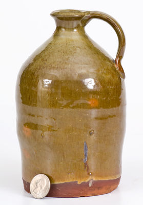 Small Green-Glazed Maine Redware Jug, early to mid 19th century