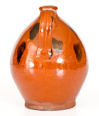 Manganese-Decorated Redware Jug, Norwalk, CT or Huntington, NY origin