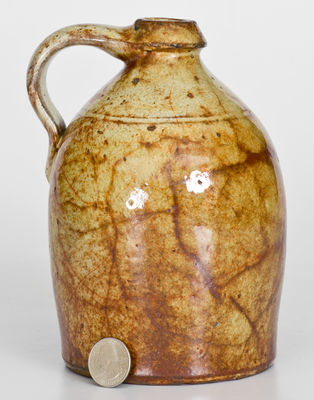 Exceptional Glazed New York State Redware Jug, mid 19th century