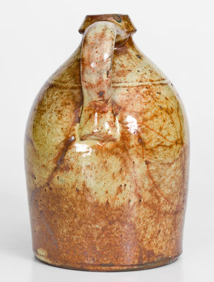 Exceptional Glazed New York State Redware Jug, mid 19th century