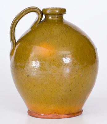 Glazed New England Redware Jug, second quarter 19th century