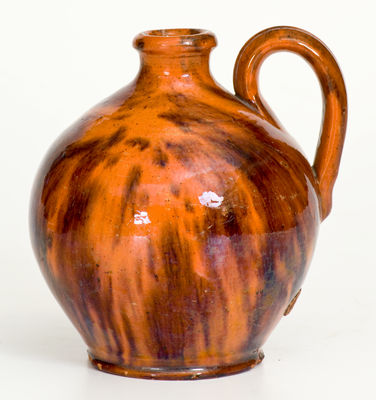 Fine Small-Sized Redware Jug w/ Manganese Decoration, probably Pennsylvania