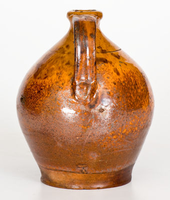 New England Redware Jug w/ Manganese Decoration, early to mid 19th century