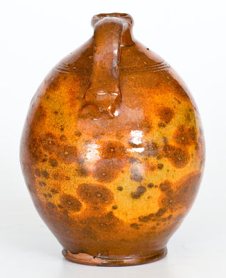 Fine Glazed New England Redware Jug, possibly North Shore, MA, early 19th century