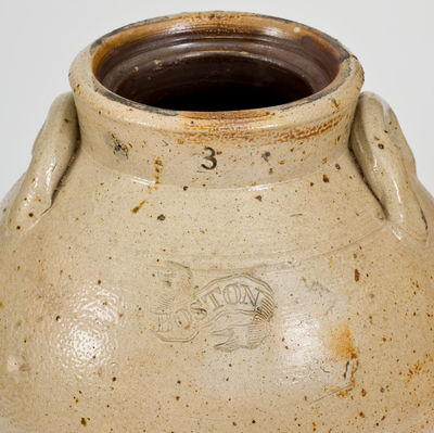 Three-Gallon BOSTON (Frederick Carpenter, early 19th century) Iron-Decorated Stoneware Jar