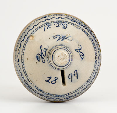 Rare Stoneware Presentation Bank by Edward Hitzelberger at the White s Pottery, Utica, New York, 1899