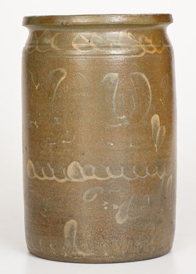 Rare "G.N. Fulton," Alleghany County, Virginia White-Slip-Decorated Stoneware Jar