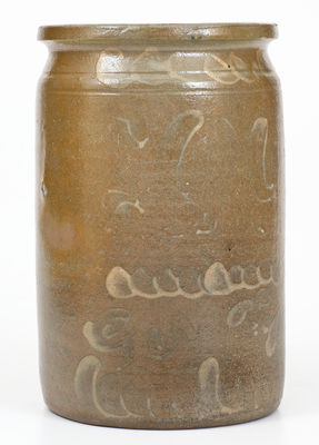 Rare "G.N. Fulton," Alleghany County, Virginia White-Slip-Decorated Stoneware Jar