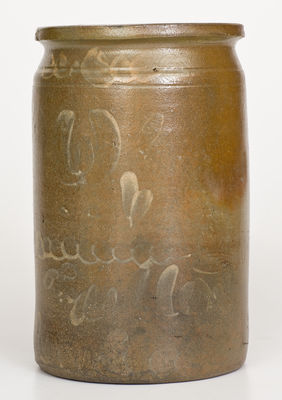 Rare "G.N. Fulton," Alleghany County, Virginia White-Slip-Decorated Stoneware Jar