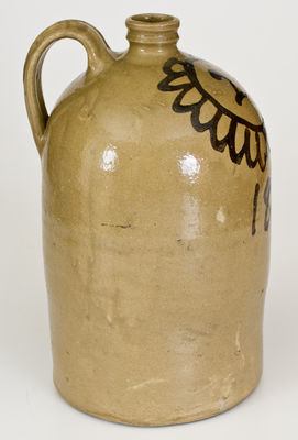 Rare and Fine attrib. Thomas Chandler and John Trapp (Edgefield District, SC) Stoneware Jug, 1849