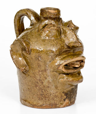 Exceptional Edgefield District, SC Stoneware Face Jug, Lewis Miles  Stony Bluff Manufactory