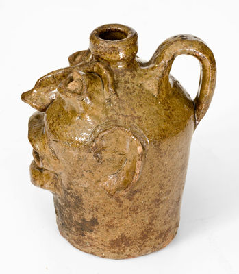 Exceptional Edgefield District, SC Stoneware Face Jug, Lewis Miles  Stony Bluff Manufactory