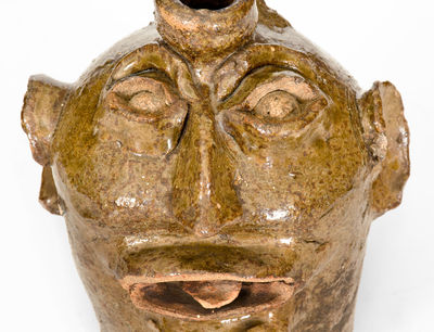 Exceptional Edgefield District, SC Stoneware Face Jug, Lewis Miles  Stony Bluff Manufactory