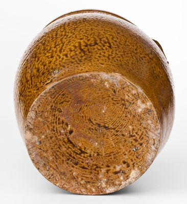 Exceedingly Rare Alkaline-Glazed Jar w/ Incised Native American Figure, possibly J. S. Nash / Milligan Frazier, Marion County, Texas