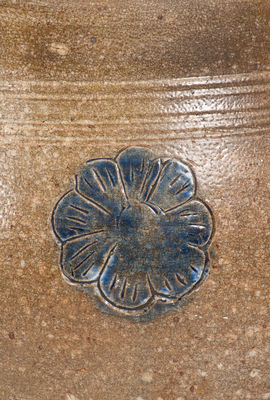 Two-Gallon Stoneware Jar w/ Impressed Floral Decoration, New Jersey or New York State