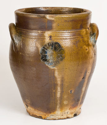 Two-Gallon Stoneware Jar w/ Impressed Floral Decoration, New Jersey or New York State