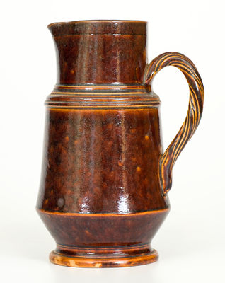 Extremely Rare W.A. MACQUOID & CO. / N.Y. (Manhattan) Rockingham-Glazed Pitcher, circa 1870