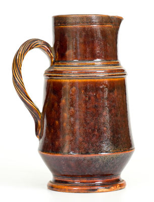 Extremely Rare W.A. MACQUOID & CO. / N.Y. (Manhattan) Rockingham-Glazed Pitcher, circa 1870
