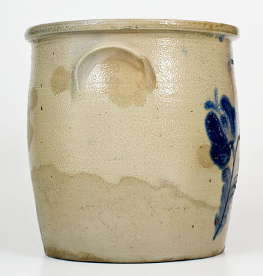 Three-Gallon PENN YAN, New York Stoneware Jar w/ Cobalt Floral Decoration