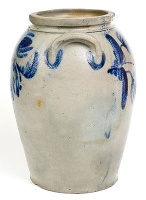 Three-Gallon Stoneware Jar attrib. E.B. Hissong, Cassville, PA w/ Exceptional Color