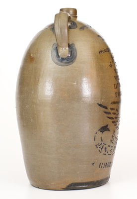 Exceptional Five-Gallon Double-Handled Jug w/ Eagle Motif by James Hamilton for W.H. HOLMES / RYE WHISKEY (Pittsburgh)