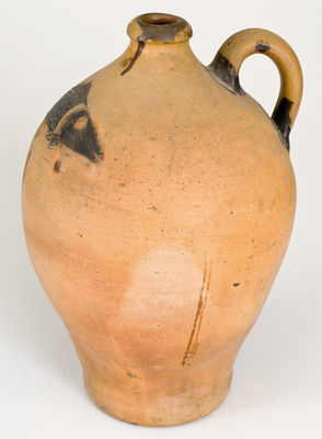 Outstanding Stoneware Jug w/ Elaborate Incised Fish Decoration, c1820-30
