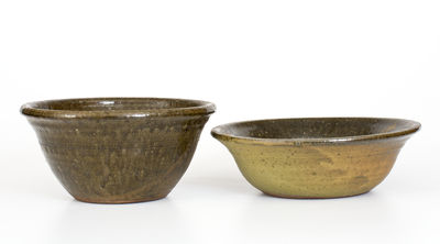 Two Lanier Meaders (Cleveland, GA) Alkaline-Glazed Stoneware Bowls