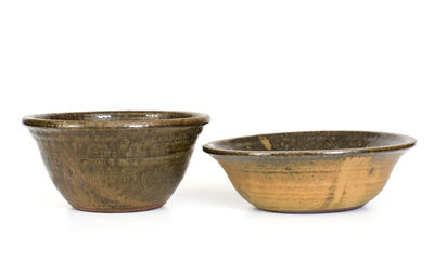 Two Lanier Meaders (Cleveland, GA) Alkaline-Glazed Stoneware Bowls
