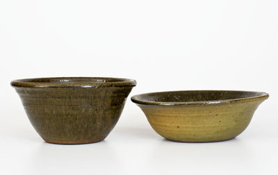 Two Lanier Meaders (Cleveland, GA) Alkaline-Glazed Stoneware Bowls