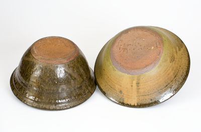Two Lanier Meaders (Cleveland, GA) Alkaline-Glazed Stoneware Bowls