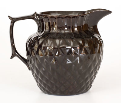 Rare Molded Philadelphia Redware Pitcher, attributed to Thomas Haig or David Seixas, circa 1815-1830