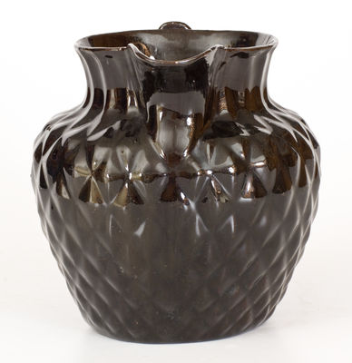 Rare Molded Philadelphia Redware Pitcher, attributed to Thomas Haig or David Seixas, circa 1815-1830