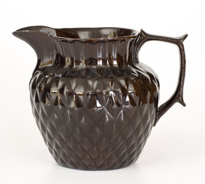 Rare Molded Philadelphia Redware Pitcher, attributed to Thomas Haig or David Seixas, circa 1815-1830