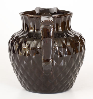 Rare Molded Philadelphia Redware Pitcher, attributed to Thomas Haig or David Seixas, circa 1815-1830