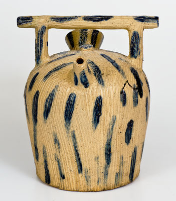 Fine Ohio Stoneware Harvest Jug with Cobalt Decoration, attrib. John Ebner, circa 1885