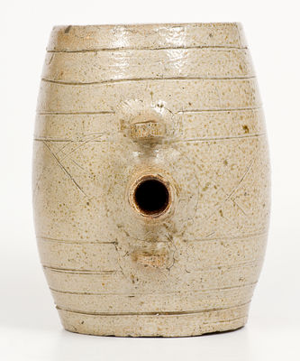 Rare North Carolina Stoneware Rundlet, Craven Family, Randolph County, NC, circa 1845-75