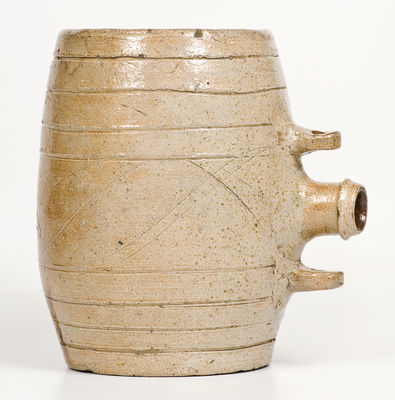 Rare North Carolina Stoneware Rundlet, Craven Family, Randolph County, NC, circa 1845-75