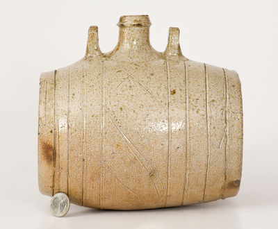 Rare North Carolina Stoneware Rundlet, Craven Family, Randolph County, NC, circa 1845-75