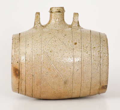 Rare North Carolina Stoneware Rundlet, Craven Family, Randolph County, NC, circa 1845-75