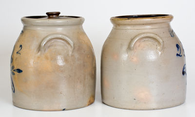 Lot of Two: A. O. WHITTEMORE / HAVANA, NY 2 Gal. Stoneware Jars