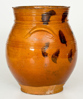 Manganese-Decorated Norwalk, CT Redware Jar, second quarter 19th century.