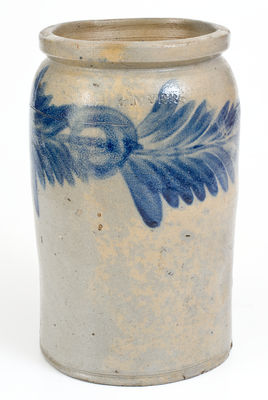 H. MYERS (Henry Remmey working for Merchant Henry Myers) Stoneware Jar, Baltimore, c1825