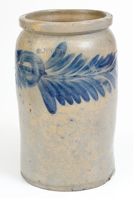 H. MYERS (Henry Remmey working for Merchant Henry Myers) Stoneware Jar, Baltimore, c1825