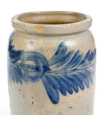 H. MYERS (Henry Remmey working for Merchant Henry Myers) Stoneware Jar, Baltimore, c1825