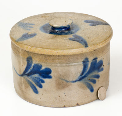 Half-Gallon R.C.R. / PHILA. (Richard C. Remmey / Philadelphia) Stoneware Butter Crock w/ Lid