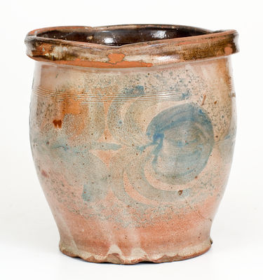 Very Rare J. BELL (John Bell, Chambersburg or Waynesboro, PA) Tin-Glazed Redware Jar w/ Profuse Decoration