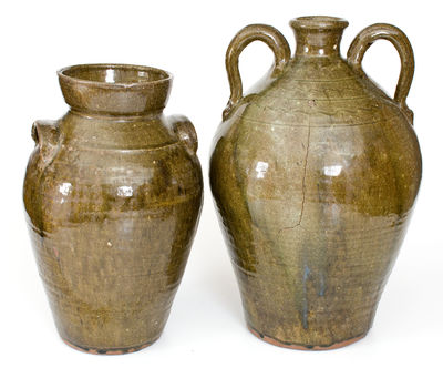 Two Pieces of Burlon B. Craig, Vale, NC Stoneware, fourth quarter 20th century.