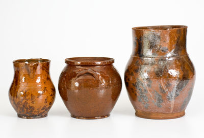 Three Glazed Pennsylvania Redware Articles