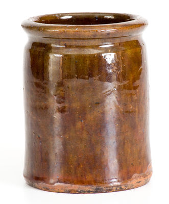 Glazed JOHN BELL (Waynesboro, PA) Redware Jar, circa 1840-80